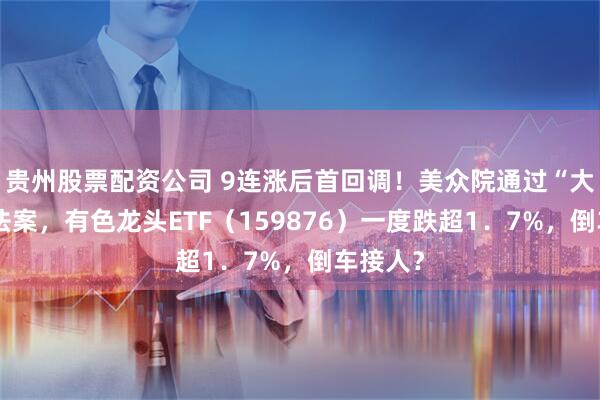 贵州股票配资公司 9连涨后首回调！美众院通过“大而美”法案，有色龙头ETF（159876）一度跌超1．7%，倒车接人？